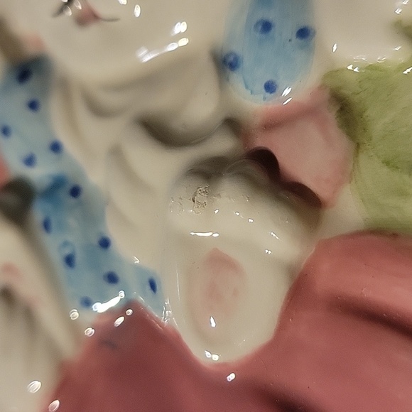 Vtg Easter Bunny Rabbit Eggs Butterfly Chicks Flowers Pastels Dessert Plate GKA - Picture 7 of 7